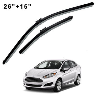 Oshotto Frameless (O.E.M Type) Wiper Blades Compatible with Ford Fiesta(26"/15")