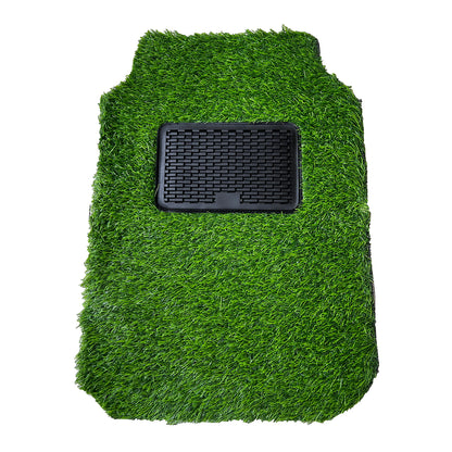 Oshotto Artificial Grass Foot Mat For All Cars (Set of 5, Green, 35mm Thickness)