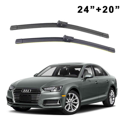 Oshotto Frameless (O.E.M Type) Wiper Blades Compatible with Audi A4 / S4 (24" / 20")