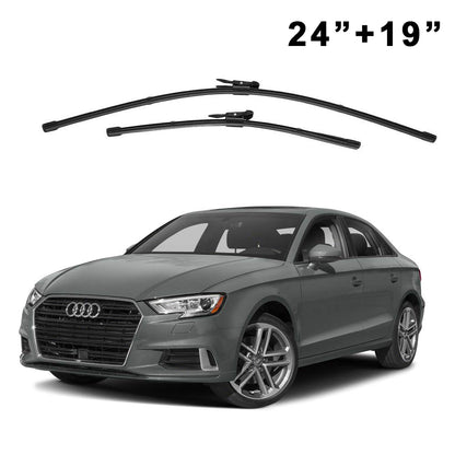 Oshotto Frameless (O.E.M Type) Wiper Blades Compatible with Audi A3 (24" / 19")