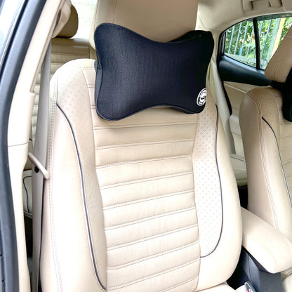 Oshotto Air Fabric Memory Foam (NR-09) Orthopedic Neckrest for All Cars (Black)