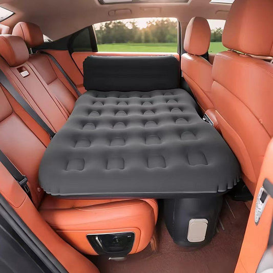 Oshotto Self-Inflating Car Air Mattress with Built-in Electric Pump – Portable Inflatable Travel Bed for Back Seat, Camping & Road Trips – Fast Inflation, Durable & Comfortable (Black)