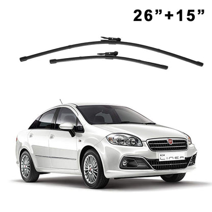 Oshotto Frameless (O.E.M Type) Wiper Blades Compatible with Fiat Linea (26" / 15")