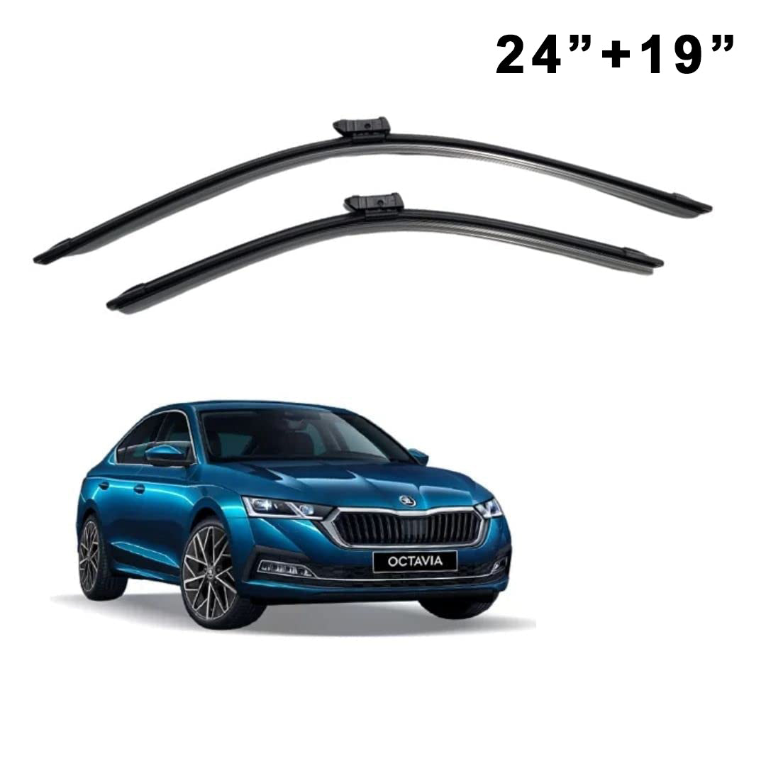 Oshotto Frameless (O.E.M Type) Wiper Blades Compatible with Skoda Octavia 2017-2019(24"/19")