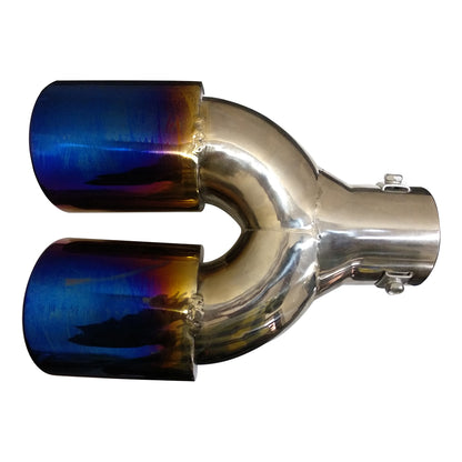 Oshotto Stainless Steel Dual Pipe SS-013 Car Exhaust Muffler Silencer Cover (Multicolor)