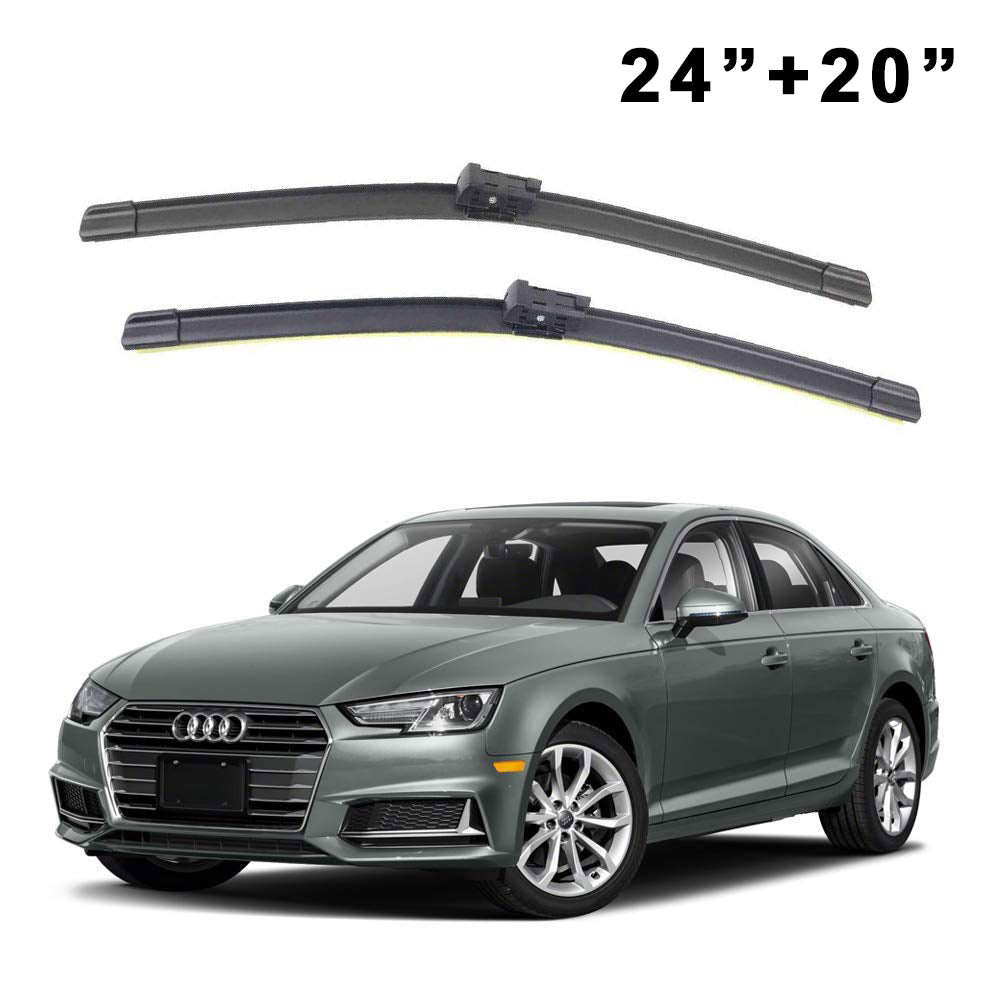 Oshotto Frameless (O.E.M Type) Wiper Blades Compatible with Audi A4 (24" / 20")
