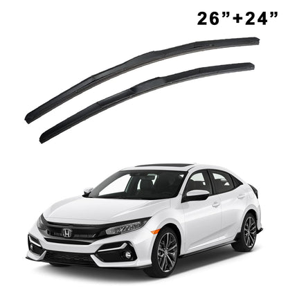 Oshotto Frameless (O.E.M Type) Wiper Blades Compatible with Honda Civic New(26" 24")