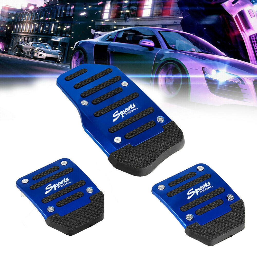 Oshotto 3 Pcs Non-Slip Manual CS-373 Car Pedals Kit Sports Pad Covers Set for All Cars (Blue)