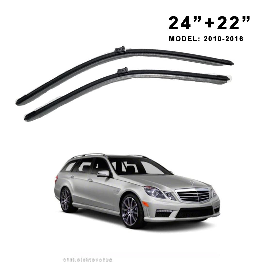 Oshotto Frameless (O.E.M Type) Wiper Blades Compatible with Mercedes Benz E-Class 2010-2016 (24"/22")