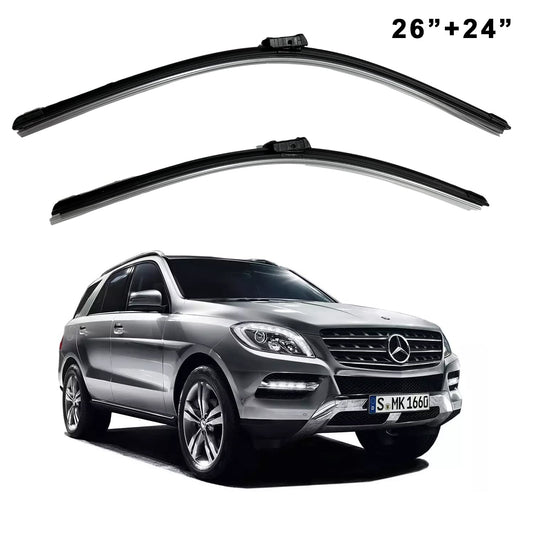 Oshotto Frameless (O.E.M Type) Wiper Blades Compatible with Mercedes Benz ML 350 new model (24” / 26”)