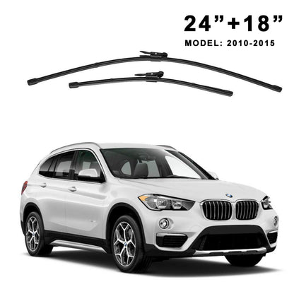 Oshotto Frameless (O.E.M Type) Wiper Blades Compatible with BMW X1 2010-2015 (24" / 18")