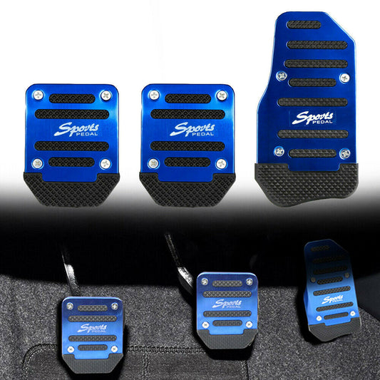 Oshotto 3 Pcs Non-Slip Manual CS-373 Car Pedals Kit Sports Pad Covers Set for All Cars (Blue)