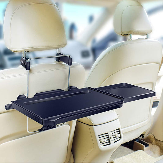 Oshotto (FT-08) Car Back Seat Tray Table with Phone Mount, Foldable Laptop Desk and Food Eating Tray for Vehicles (Black)