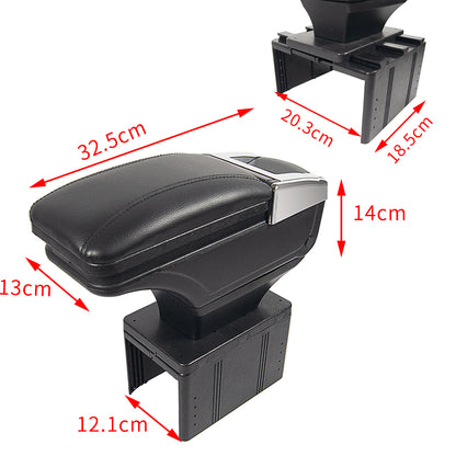 Oshotto PU Leather AR-01 Car Armrest Console Box For All Cars - Black