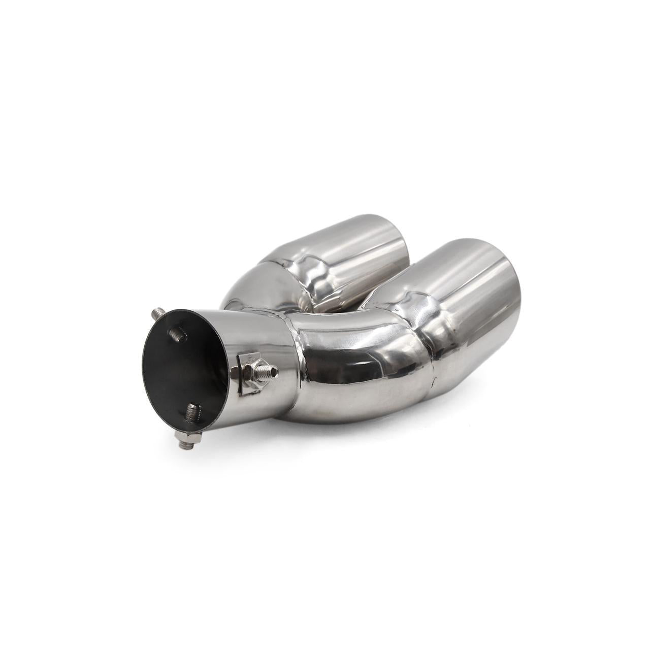 Oshotto Stainless Steel Dual Pipe SS-011 Car Exhaust Muffler Silencer Cover Universal for All Cars (Chrome)