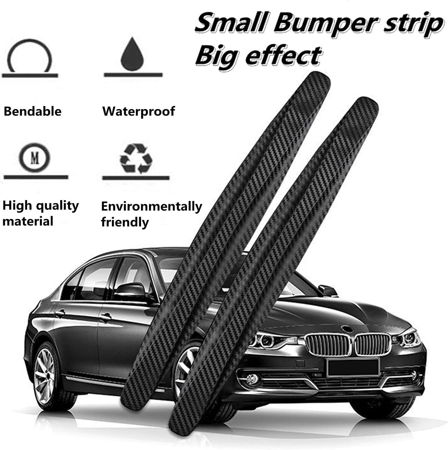 Oshotto (BP-03) Car Black Rubber Bumper Protector/Corner Molding for All Cars -(Set of 4 pcs)