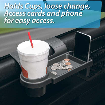 Oshotto (GT-01) Window Mount Car Tray Car Cup/Phone Holder Car Tray Slides Between Window and Door Panel for All Cars