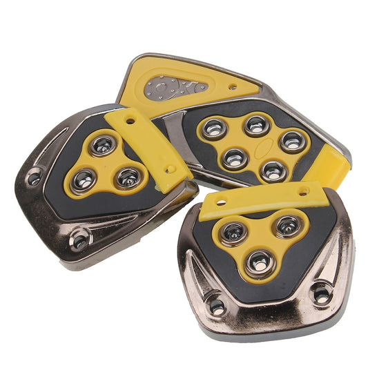 Oshotto 3 Pcs Non-Slip Manual CS-375 Car Pedals kit Pad Covers Set for All Cars (Yellow)