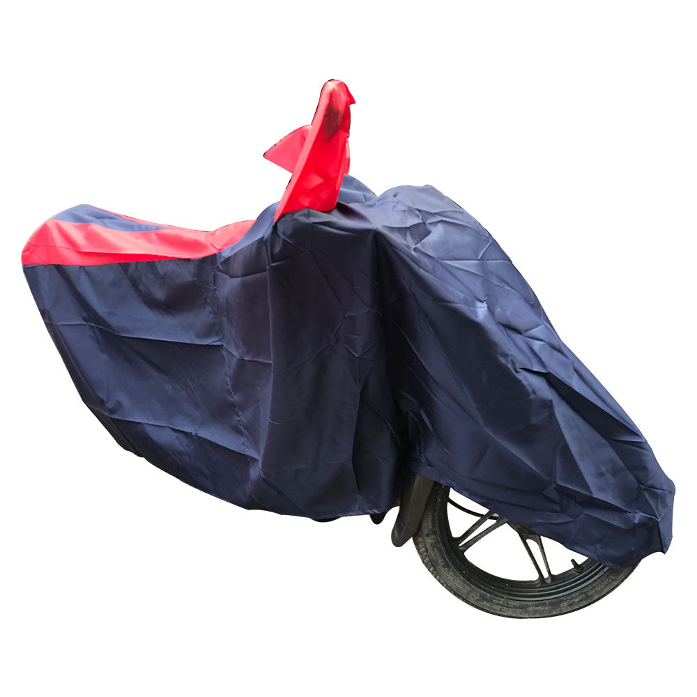 Oshotto Dust Proof Double Mirror Pocket Universal Taffeta Bike Body Cover (Red, Blue)