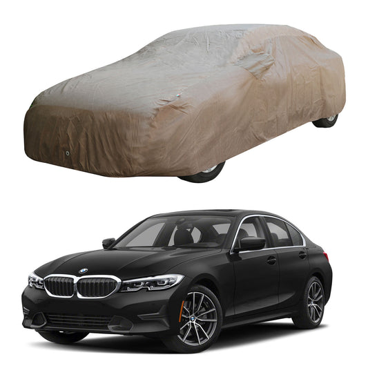 Oshotto Brown 100% Waterproof Car Body Cover with Mirror Pockets For BMW 3 Series 2020-2023