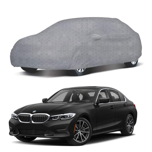 Oshotto 100% Dust Proof, Water Resistant Grey Car Body Cover with Mirror Pocket For BMW 3 Series 2020-2023