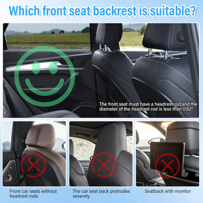 Oshotto (FT-08) Car Back Seat Tray Table with Phone Mount, Foldable Laptop Desk and Food Eating Tray for Vehicles (Black)