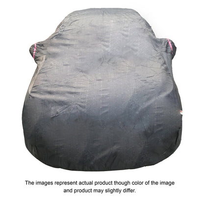 Oshotto 100% Dust Proof, Water Resistant Grey Car Body Cover with Mirror Pocket For Mahindra Bolero