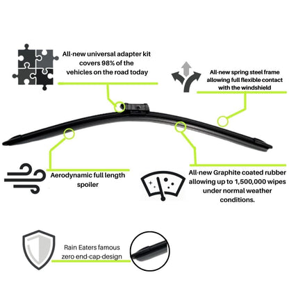 Oshotto Frameless (O.E.M Type) Wiper Blades Compatible with Volkswagen Jetta New (24" / 19")