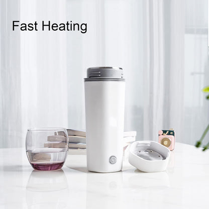 Oshotto 12V Portable Electric Kettle Cup Stainless Steel Electric Kettle Auto Shut-off For Travel Camping, Road Trip for Cars (350ml)