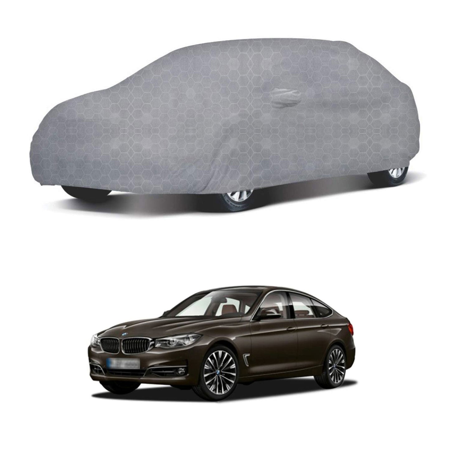 Oshotto 100% Dust Proof, Water Resistant Grey Car Body Cover with Mirror Pocket For BMW 3GT