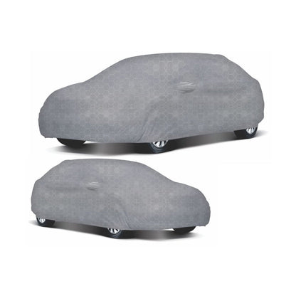 Oshotto 100% Dust Proof, Water Resistant Grey Car Body Cover with Mirror Pockets For Tata Punch
