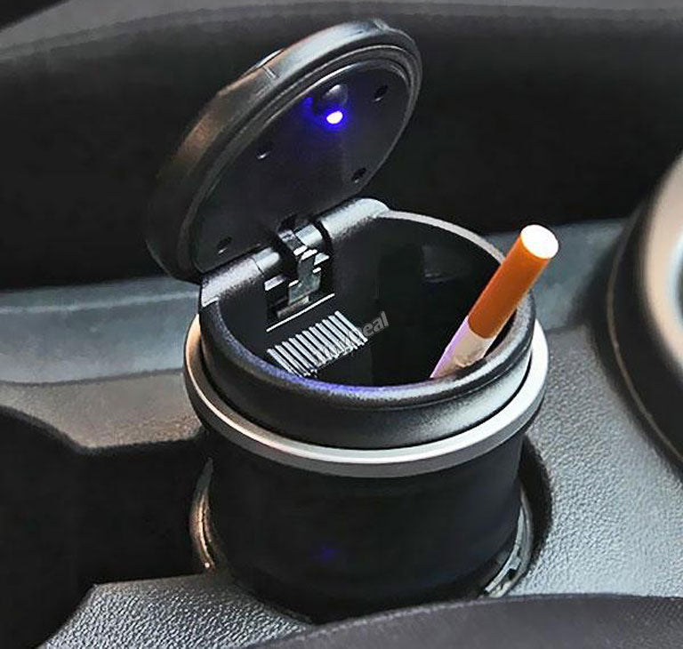 Oshotto Fire Proof Car Cigarette Ashtray For All Cars (Black)