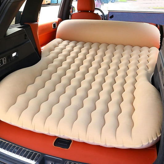 Oshotto Self-Inflating Car Air Mattress for SUV - Thick & Comfortable Trunk Camping Bed, Fits Most SUVs, Trucks | Portable Inflatable Travel Bed for Road Trips & Outdoors | Built-in Pump (Beige)
