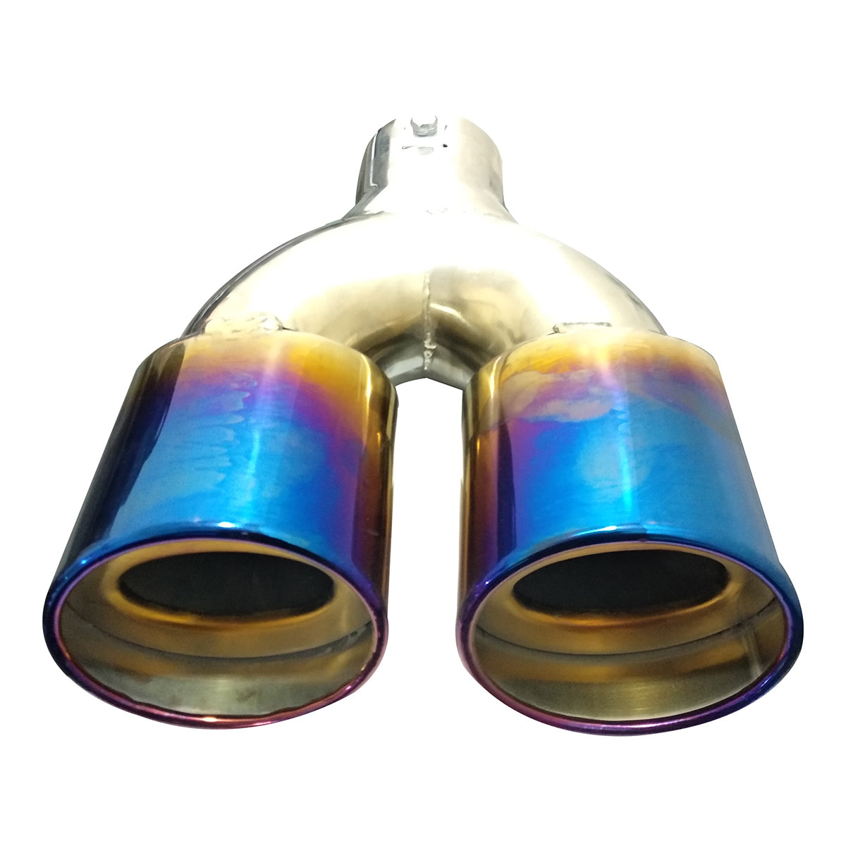 Oshotto Stainless Steel Dual Pipe SS-013 Car Exhaust Muffler Silencer Cover (Multicolor)