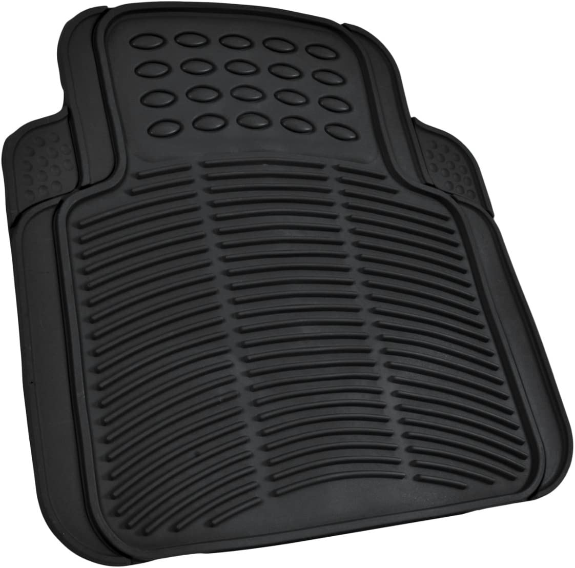 Oshotto Anti Skid Rubber Car Foot Mat for All Cars (Set of 4, Black)