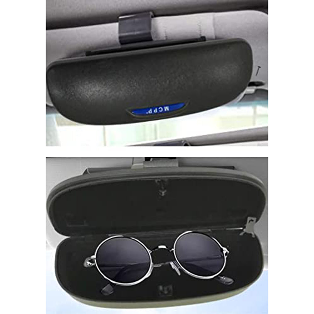 Oshotto Visor Sunglasses Case Holder with Clip Closure for Cars (Black)