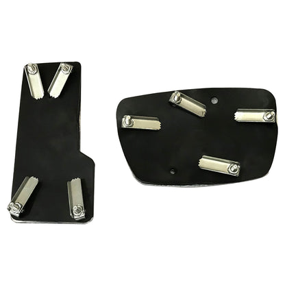 Oshotto 2 Pcs Non-Slip Automatic Transmission CS-04 Car Pedals Kit Pad Covers Set for All Cars (Black, Chrome)
