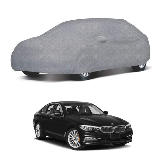 Oshotto 100% Dust Proof, Water Resistant Grey Car Body Cover with Mirror Pocket For BMW 5 Series