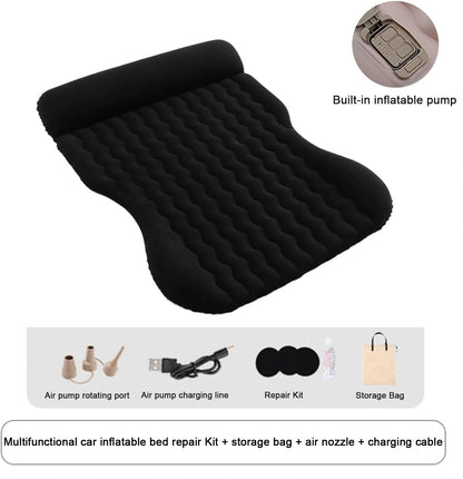 Oshotto Self-Inflating Car Air Mattress for SUV - Thick & Comfortable Trunk Camping Bed, Fits Most SUVs, Trucks | Portable Inflatable Travel Bed for Road Trips & Outdoors | Built-in Pump (Grey)