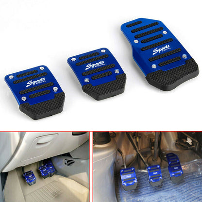 Oshotto 3 Pcs Non-Slip Manual CS-373 Car Pedals Kit Sports Pad Covers Set for All Cars (Blue)