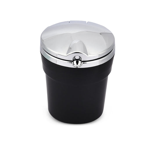 Oshotto Premium Fire Proof Chrome Cover Car Ashtray with Stainless Steel Frame (Chrome Black)