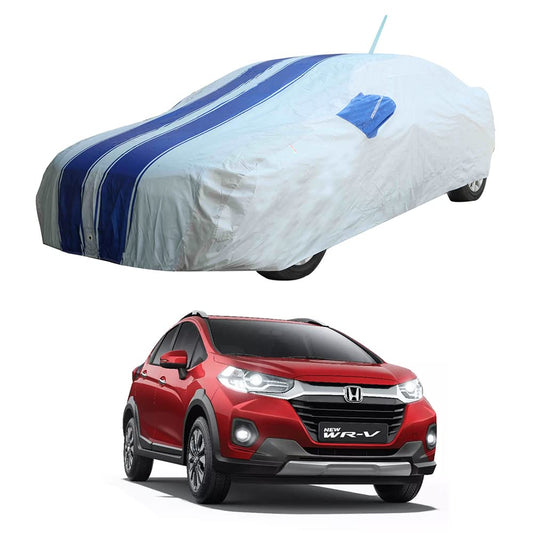 Oshotto 100% Blue dustproof and Water Resistant Car Body Cover with Mirror & Antenna Pockets For Honda WR-V