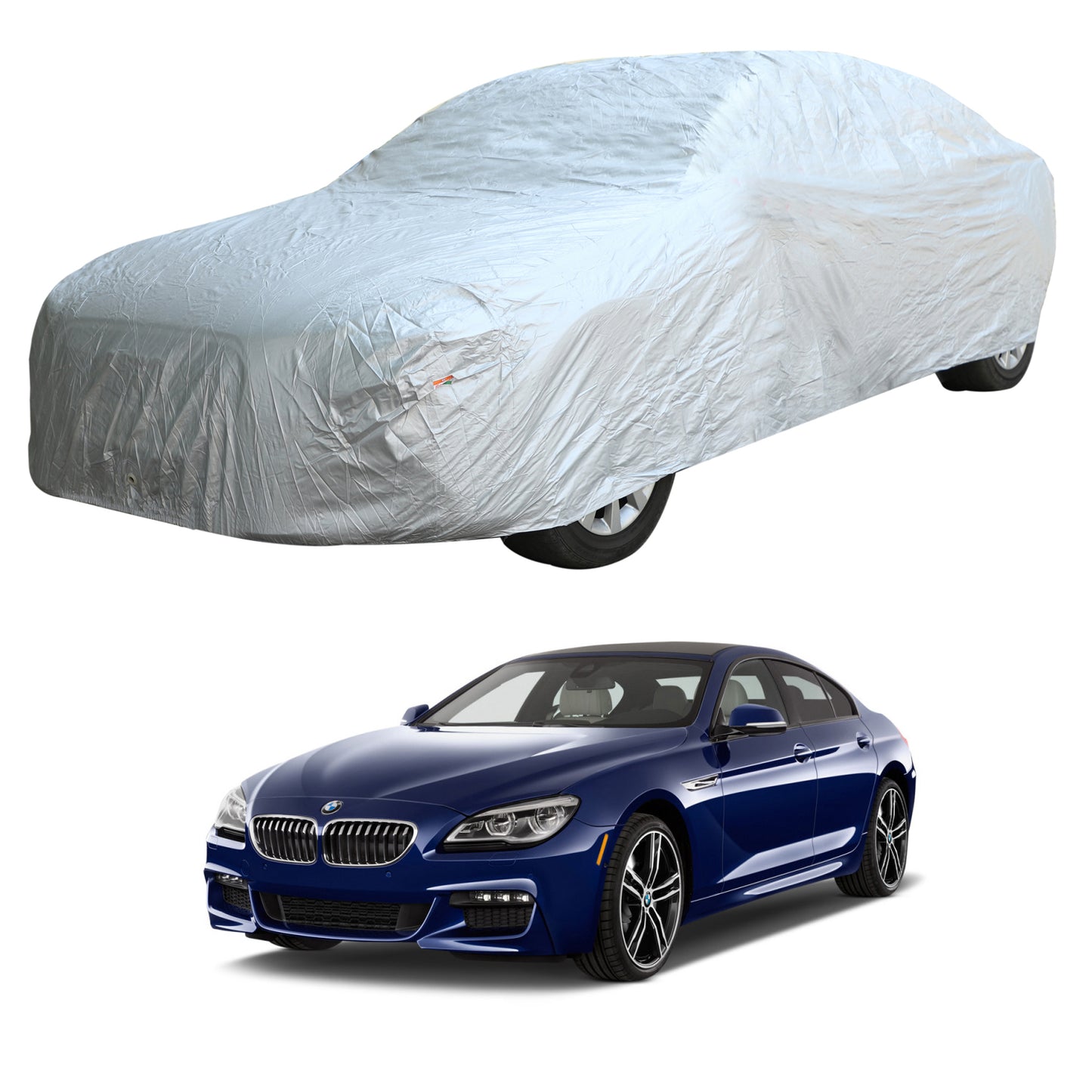 Oshotto Silvertech Car Body Cover (Without Mirror Pocket) For BMW 6 Series - Silver