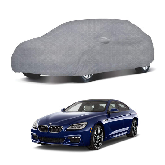 Oshotto 100% Dust Proof, Water Resistant Grey Car Body Cover with Mirror Pocket For BMW 6 Series