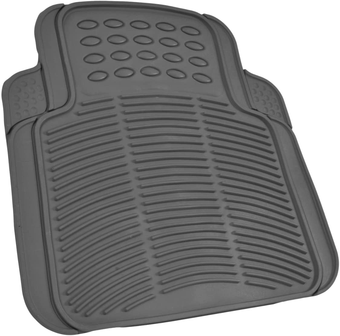 Oshotto Anti Skid Rubber Car Foot Mat for All Cars (Set of 4, Grey)