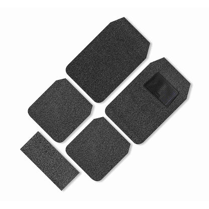 Oshotto Anti Skid Curly Noodle Grass 18mm Car Foot/Floor Mats for All Cars (Set of 5, Black)