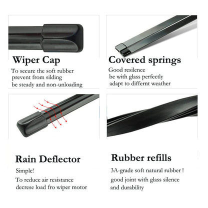 Oshotto Frameless (O.E.M Type) Wiper Blades Compatible with Skoda Octavia 2017-2019(24"/19")