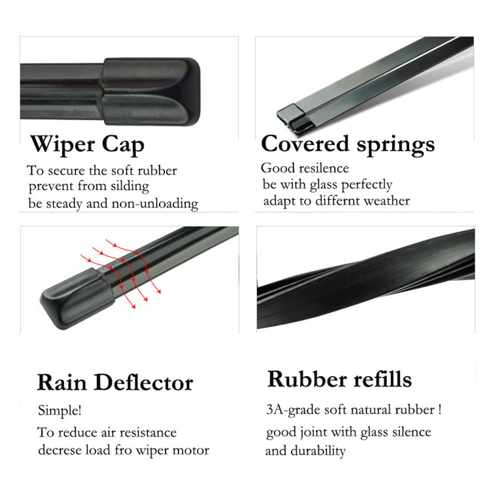 Oshotto Frameless (O.E.M Type) Wiper Blades Compatible with Jaguar XE (26" / 20")