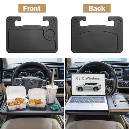 Oshotto (FT-05) Car Steering Wheel Desk | Food Table for Car | Laptop / Notepad| Steering Wheel Tray with Pen Holder For All Cars (Black)