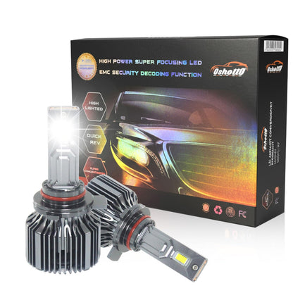 Oshotto 9012 300 Watt LED Headlight/Foglight Bulb, 30000Lumens 6500K Cool White, with 1 Year Warranty Halogen Replacement (Pack of 2)